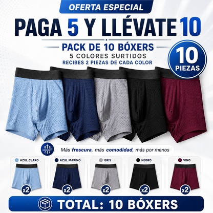Bóxers Premium - Kit de 10 calzoncillos