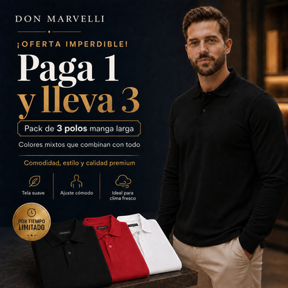 Polo manga larga - ¡Compra 1 y llévate 3!